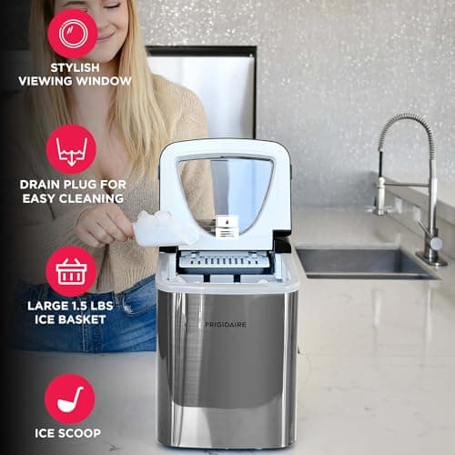 Frigidaire EFIC123-SS Counter Top Maker, Produces 26 pounds Ice per Day, Stainless Steel — view 2