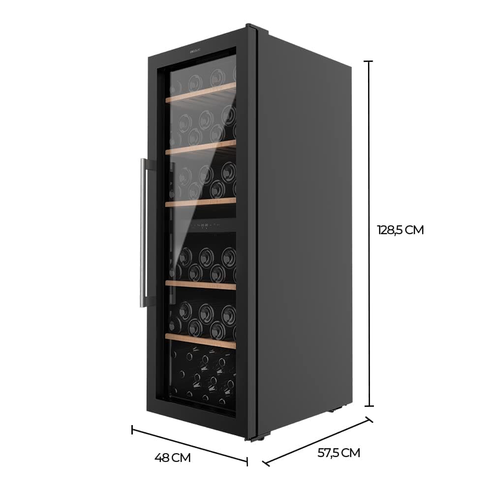 Cecotec Vinoteca de 77 Botellas Bolero GrandSommelier Duo 77000 Black. 193 L, Sistema Compresor de Enfriamiento, Display, Control Táctil, Temperatura Regulable y Luz LED Interior — view 3