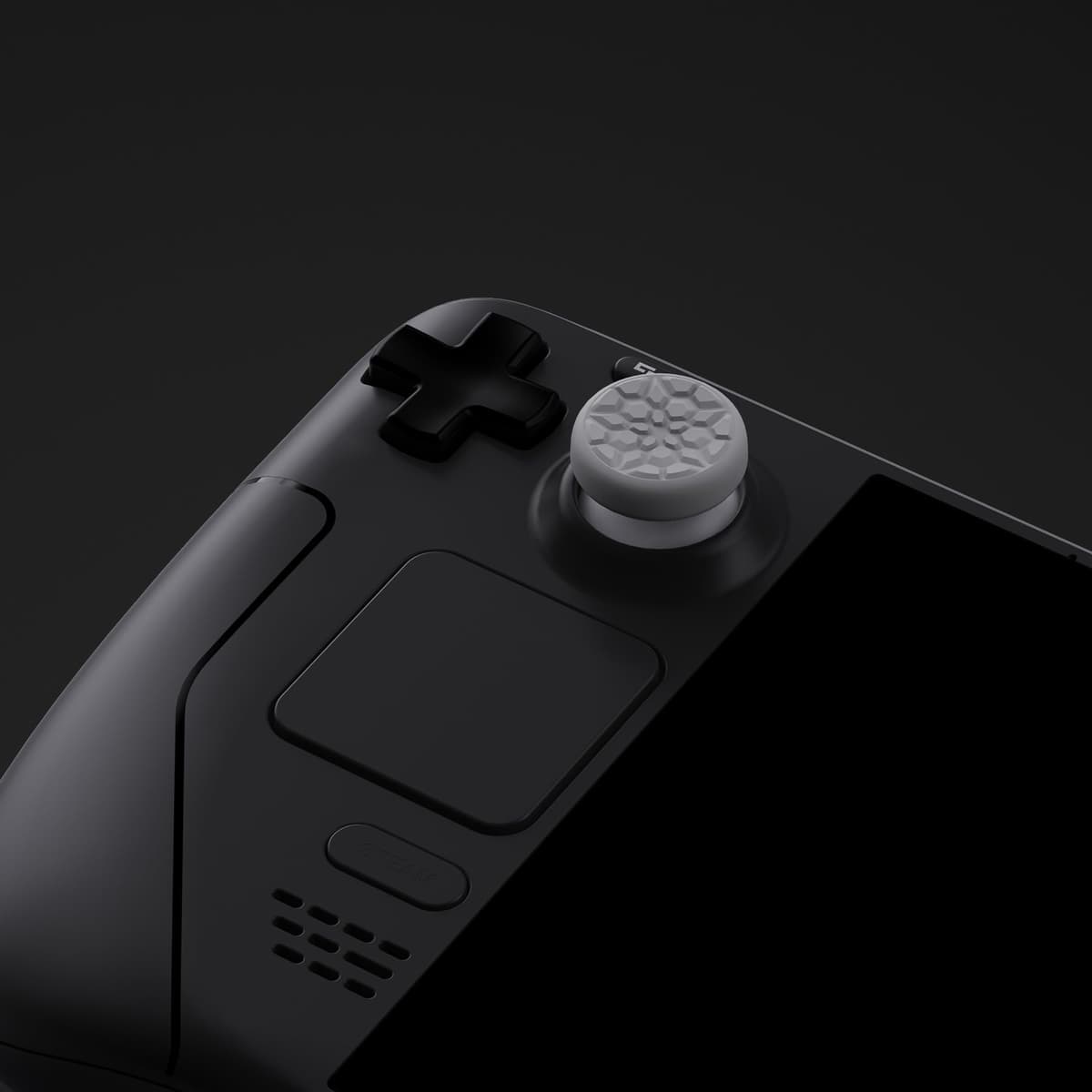 playvital Thumb Grip Caps for Steam Deck LCD, for PS Portal Remote Player Silicone Thumbsticks Grips Joystick Caps for Steam Deck OLED - Diamond Grain & Crack Bomb Design Fleeting Gray — view 4