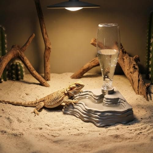 Yharnamite Reptile Water Dispenser, Terrarium Corner Bowl, Automatic Amphibians Water Bowl, Pet Aquarium Ornament for Tortoise Lizard Chameleon Turtle Frog Spider Gecko — view 4