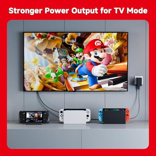 2-Pack Charger for Nintendo Switch, 45W AC Adapter Fast Charging with 2-Pack 10ft Detachable USB C Cable, Compatible with Switch/OLED/Lite, Steam Deck, Support TV Mode, Original Quality — view 3