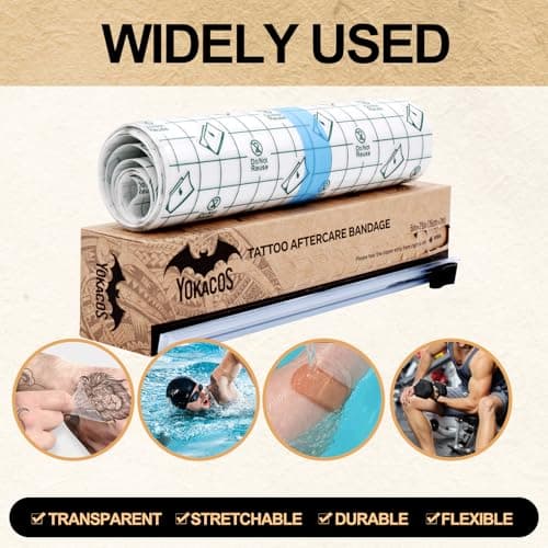 Tattoo Aftercare Bandage Roll, with Sliding Cutter 6 Inch x 2.2 Yards, Transparent Protective Film, Waterproof Breathable Stretchable Wrap for Tattoo Protection — view 5
