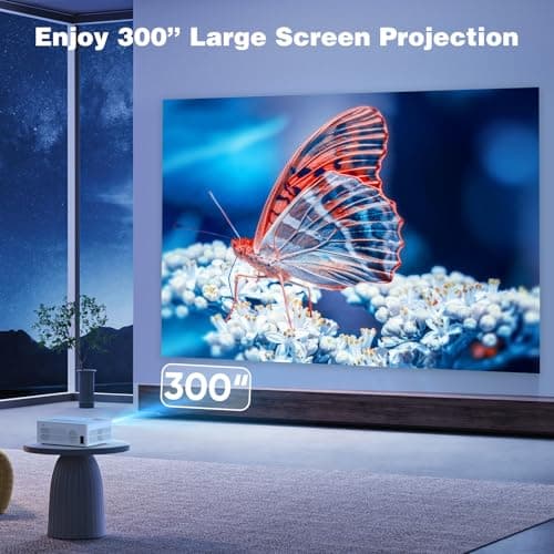 5G WiFi Bluetooth Movie Projector, Real Native 1080P Outdoor Projector for Home Theater Movies, Synchronize Smartphone, Compatible with USB/TV Stick/HDMI — view 3