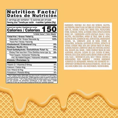 Bauducco Peanut Butter Wafers - Crispy Wafer Cookies With 3 Delicious, Indulgent Decadent Layers of Peanut Butter Flavored Cream - Delicious Sweet Snack or Desert - 5.0 oz (Pack of 1)