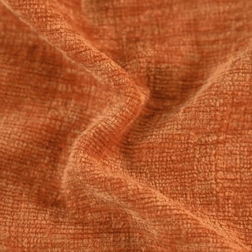 CaliTime Pack of 4 Cozy Throw Pillow Covers Cases for Couch Sofa Home Decoration Solid Dyed Soft Chenille 18 X 18 Inches Burnt Orange