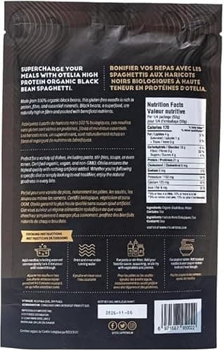 Otelia High Protein Pasta, Organic Black Bean Spaghetti, Kosher, Gluten-Free, Non-GMO, Vegan, Plant-Based, Ready to Eat in 3 – 5 mins, 200g