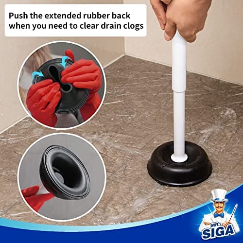 MR.SIGA Toilet Plunger with Holder, Heavy Duty Toilet Plunger and Holder Combo for Bathroom Cleaning, White — view 4