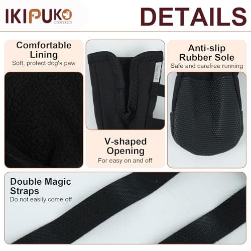 IKIPUKO Dog Boot for Paw Wound Recovery, Anti-Slip Dog Injured Paw Protector, Shoe for Medium Large Dogs, Adjustable Dog Bootie Outdoor to Keep Paw Dry and Clean, Prevent Licking, Dirt and Mud, XL