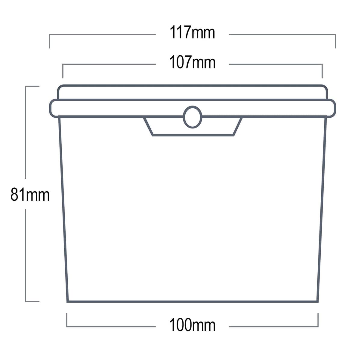 500ml White Bucket With Airtight, Leak-Proof, Tamper Evident Lid — view 2