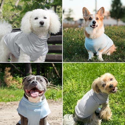 Spark Paws Sunblock Dog T-Shirt, SPF30 Protection, Lightweight Breathable Quick Dry for Dogs with Sensitive Skin - Blue & Grey (Set of 2) - 2XL — view 5