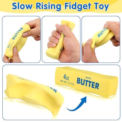 Butter Squishy- Slow Rising Fidget Toys, Novelty Stress Relief Butter Squeeze Toy for Adults & Kids, Party Favors Gift Sensory Toy (1 PC) — view 2