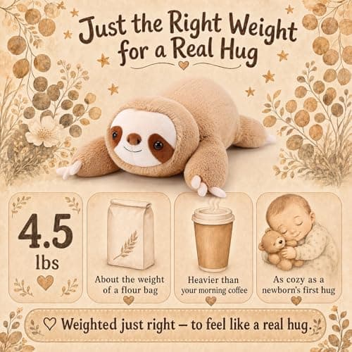 gnomantic Sloth Weighted Stuffed Animals, Plush Pillow for Kids — view 2