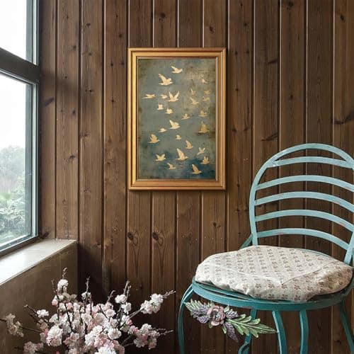 Vintage Gold Framed Wall Art Flying Bird Pictures Wall Decor 16x24 Inch — view 3