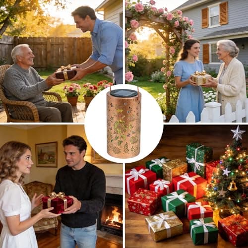 UZIMOO Solar Sunflower Lanterns Outdoor, Waterproof Hanging Lantern Lights, Hollowed-Out Metal Decor Lantern, Multicoloured LED Garden Decoration Light for Patio, Yard, Pathway, Landscape, Lawn — view 7