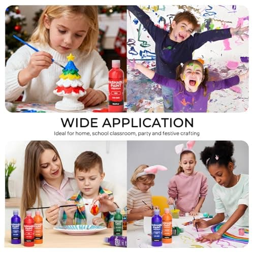 Nicpro 8 Colors Washable Finger Paint Set for Toddlers (4 oz), Non-Toxic — view 5
