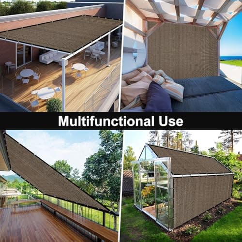 Artpuch 90% Sun Shade Cloth, 10 x 12 FT Pergola Shade Cover Canopy with Grommets, Sun Screen Fabric Tarp for Patio, Outdoor, Garden, Backyard, Mocha — view 7