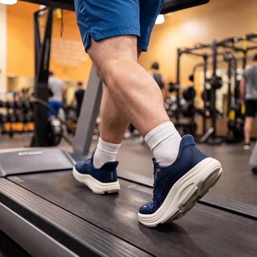 ALLSWIFIT Men's Slip On Wide Toe Box Walking Shoes Hands-Free Barefoot Cushion Running Tennis Arch Support Gym Workout Athletic Fashion Sneakers StediCloud,Size 13,Blue,SARS26002M