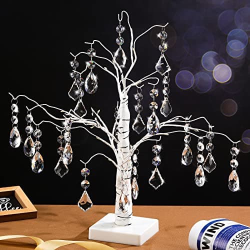 Potchen 26 Pcs Chandelier Crystal Replacement 38 mm Teardrop Crystal Prisms Hanging Gems Parts for Lamps and Chandeliers Suncatcher Windows Home Weeding Party Decor — view 6