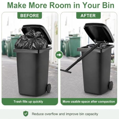 Trash Can Compactor Tool, Waste Recycling Hand Tool, Heavy-Duty Trash Compactor for Outdoor Use, Touchless Bin Compactor (1Pc) — view 2
