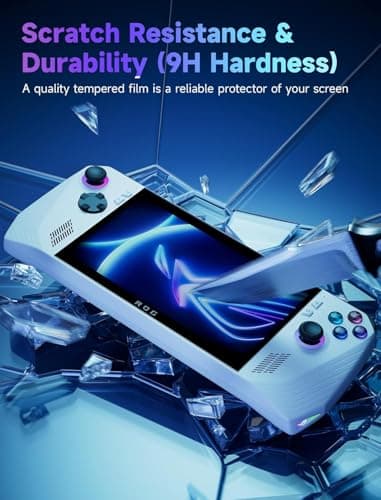 JSAUX Screen Protector 2-Pack for ROG Ally, Anti Glare 9H Hardness Tempered Glass Screen Protector with Guiding Frame, 7 inch Full Coverage Anti-Scratch Screen Protector for ASUS ROGAlly & ROG Ally X — view 4