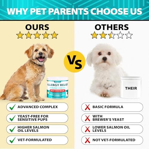 Dog Allergy Chews - Dog Allergy Relief Supplement w/Colostrum, Probiotics - Paw Licking, Itching, Seasonal Changes, Coat - Yeast‑Free for Sensitive Pups - Higher Salmon Oil Levels- 120 Soft Treats — view 3