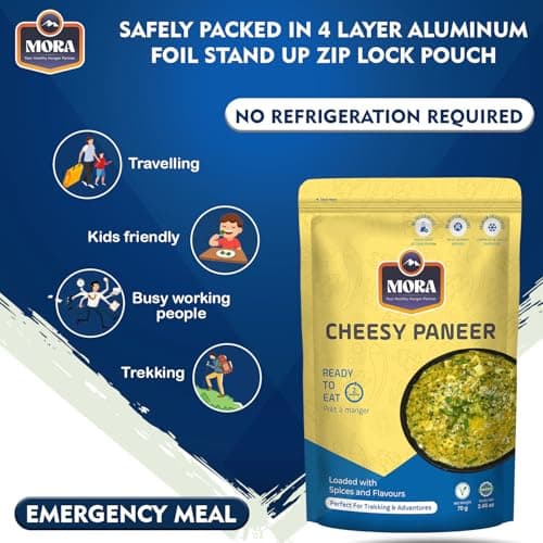 Mora Cheesy Paneer - Ready To Eat Premium Freeze Dried Instant Meal, Microwavable, Effortless Cooking, Gluten-free, Plant-based, High Protein, Emergency Food, Vegan — view 3