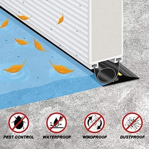 Jin&Bao Universal Garage Door Threshold Seal Strip 20FT Kit, Bottom Waterproof Rubber Weather Stripping Replacement（Gray, 2 Adhesive） — view 4