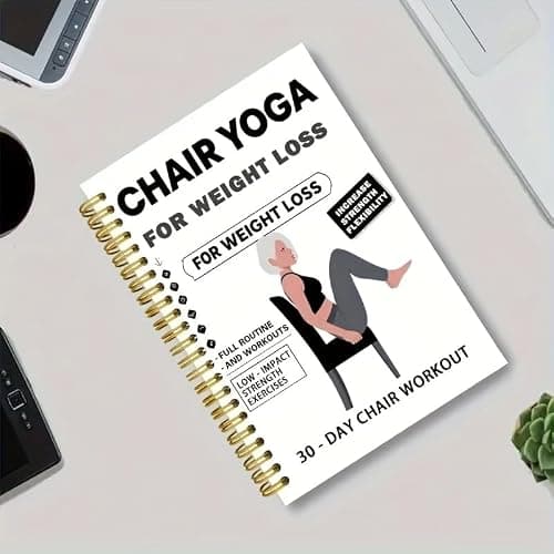 30-Day Chair Yoga Weight Loss Guide – 15-Minute Daily Routine with Illustrated Poses & Progress Tracker for Seniors & Beginners, Spiral-Bound Home Fitness Plan — view 4