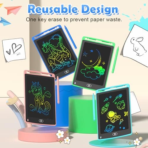 4 Pack LCD Writing Tablet for Kids, 8.5 Inch Colorful Doodle Board Drawing Tablet, Educational Learning Toys Birthday Gifts for Boys Girls Age 3 4 5 6 7 8 — view 4
