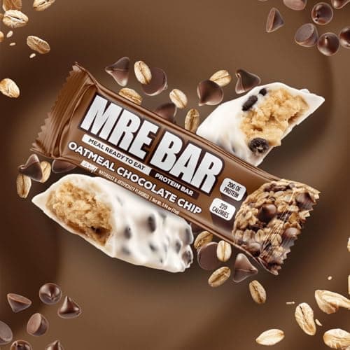 REDCON1 MRE Protein Bar | 20g High Protein Snack, Whole Food Protein Bar | New & Improved Candy Bar-Like Taste, Low Sugar, Convenient On The Go Snack | Box of 12 (Oatmeal Chocolate Chip) — view 5