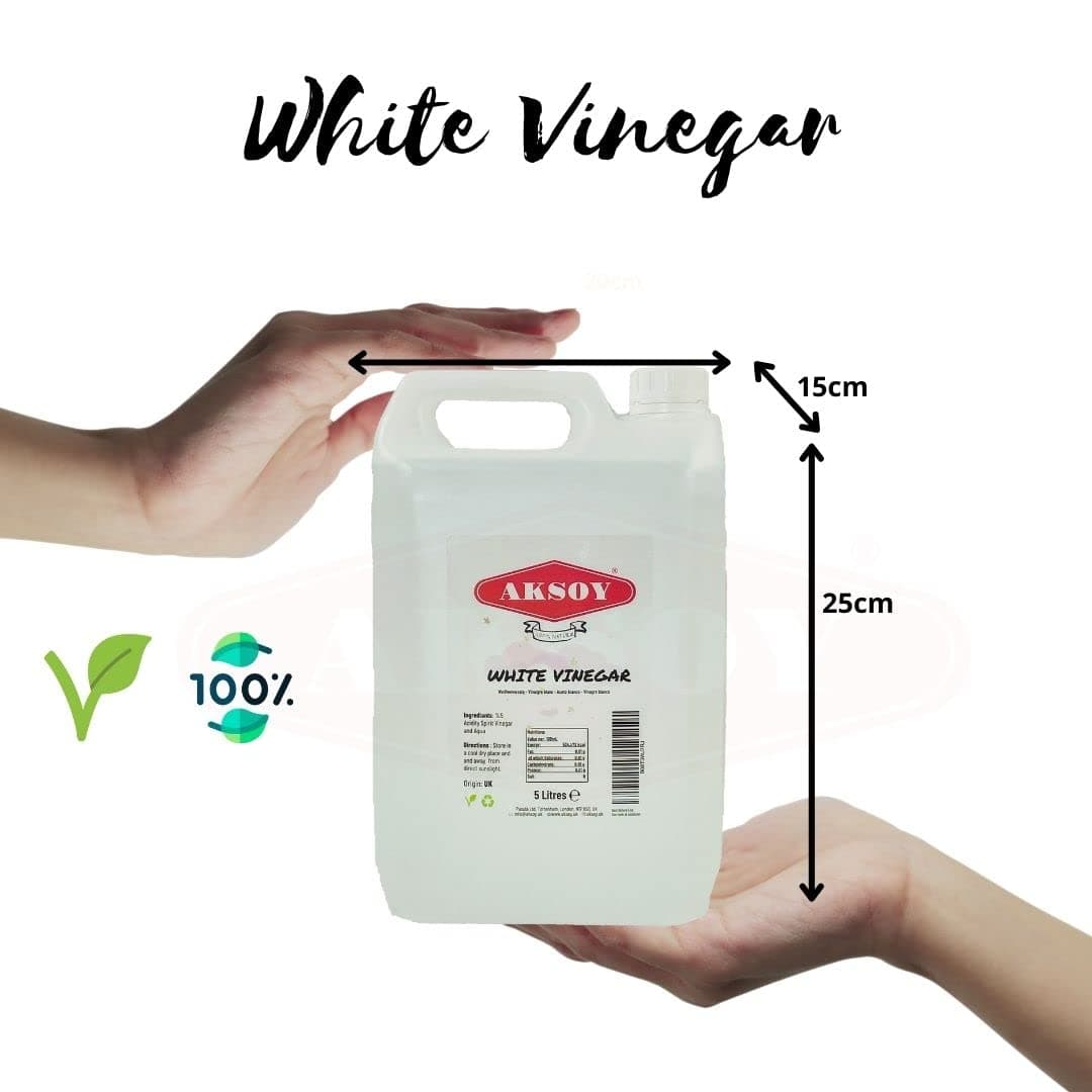 Aksoy Distilled White Spirit Vinegar 5L | Ideal for Cleaning, Pickling, Marinating, Cooking & Natural Weed Control – Multi-Purpose, Descaling & Odour Removal — view 2