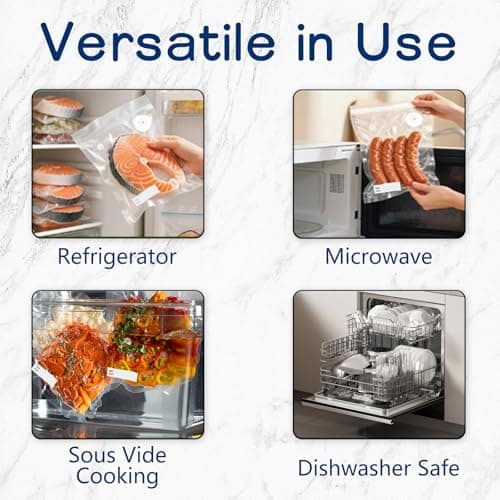 30-Pack Large Vacuum Sealer Bags & 2 Bonus Sealing Clips, Compatible with Chef Preserve – BPA-Free (12 x 13 in) Reusable Food Storage Bags for Freezer, Microwave, Sous Vide – Leak-Proof — view 3
