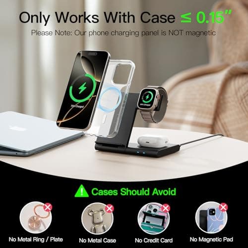 New Travel Portable Wireless Charger: for Apple Charging Station 3 in 1 Charger Stand Multiple Devices for Apple - iPhone 17 16 15 14 Pro Max 13 12 11 - Watch 2-11 SE Ultra Series - Airpods 4 3 2 Pro — view 7