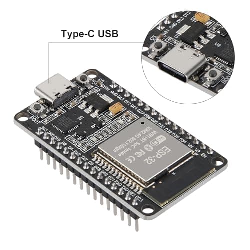 AITRIP 1PCS Type-C ESP32 ESP-WROOM-32 Development Board WiFi + Bluetooth CP2102 Dual Core 2.4Ghz Microcontroller Compatible with Arduino (ESP32 30P, Type-C) — view 5