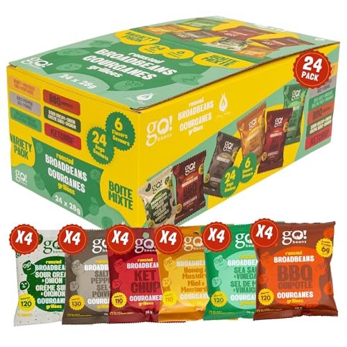 GoBeanz by Jimmy Sévigny – Crunchy Roasted Broad Beans Variety Box | High-Protein, Low-Sodium Snack for Kids & Adults | 24 Single-Serve 28g Packs in 6 Flavors | Healthy Alternative to Chips — view 4