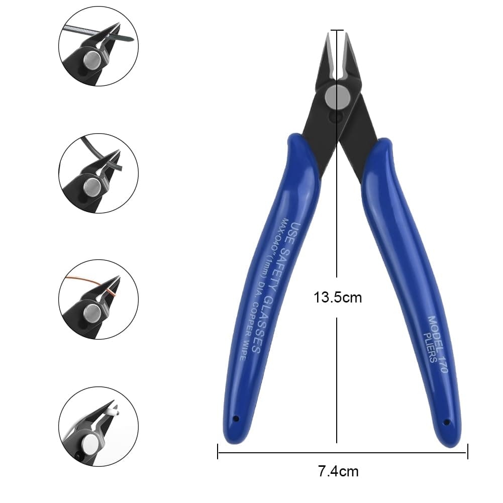Ainiv Kit 12 Pcs Pinzas de Precisión, Tweezers ESD Anti-Estáticas de Acero Inoxidable Electrónicas, Trabajo de Laboratorio, Joyería, Maintenance Tools, Negro — view 4