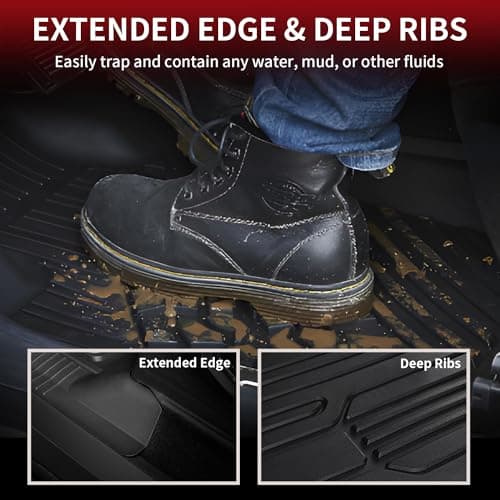 LASFIT 3D Floor Mats for Ford F-150 2015-2025 2026 | F150 Lightning 2022-2026 SuperCrew (Without Fold Flat Storage), Premium TPE All Weather Truck Liners for F150 Accessories, Non-Silp Heavy-Duty Mats — view 2