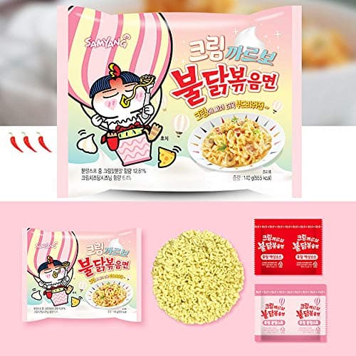 Samyang Buldak Cream Carbonara Hot Chicken Flavor Ramen Pack of 5 700g (140g x5) — view 3