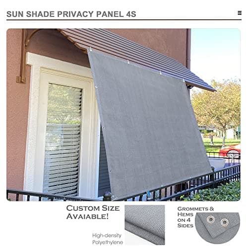 Alion Home Sun Shade Panel Privacy Screen with Grommets on 4 Sides for Outdoor, Patio, Awning, Window Cover, Pergola (10' x 10', Light Grey) — view 3