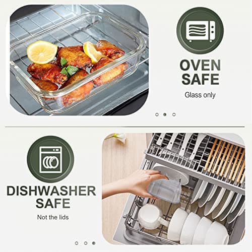 KOMUEE 30 Pieces Glass Food Storage Containers Set, Glass Meal Prep Containers Set with Snap Locking Lids, Airtight lunch Containers for Microwave, Oven, Freezer & Dishwasher,Gray — view 2
