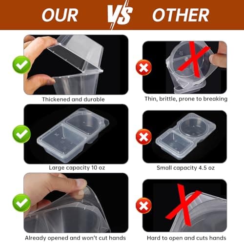 Pawbena Reusable Snack Containers with Lids, Snack Containers, 20-Pack Snack Pack Containers, meal prep containers Double Compartment, Container Portion Control for On the Go Travel Essentials — view 2
