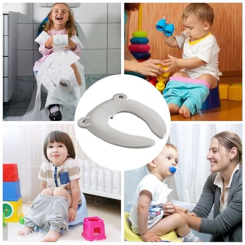 Portable Children Toilet Seat, Non Slip Kids Cushion, Animal Shaped Potty Pad with Secure Fit, Lightweight Travel Toilet Accessory, Foldable Kids Seats, Bathroom Training Tool for Childrens — view 3