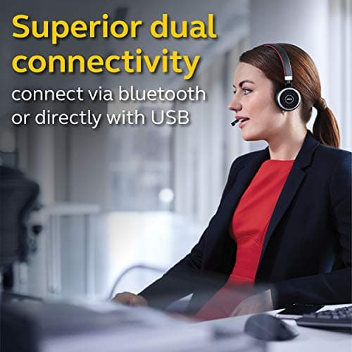 Jabra Evolve 65 UC 6599-829-409 Wireless Headset, Stereo, Includes Link 370 USB Adapter, Bluetooth with Industry-Leading Performance, Passive Noise Cancellation, All Day Battery, Speaker — view 4