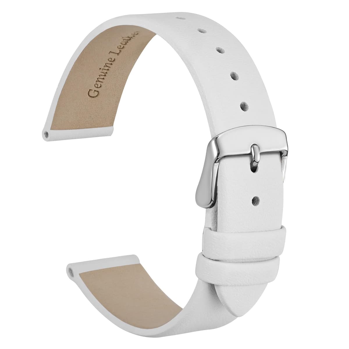 WOCCI Elegantes Correas de Reloj, Correa de Repuesto de Cuero Genuino, Hebilla de Acero Inoxidable, 8mm 10mm 12mm 13mm 14mm 16mm 18mm 20mm 22mm