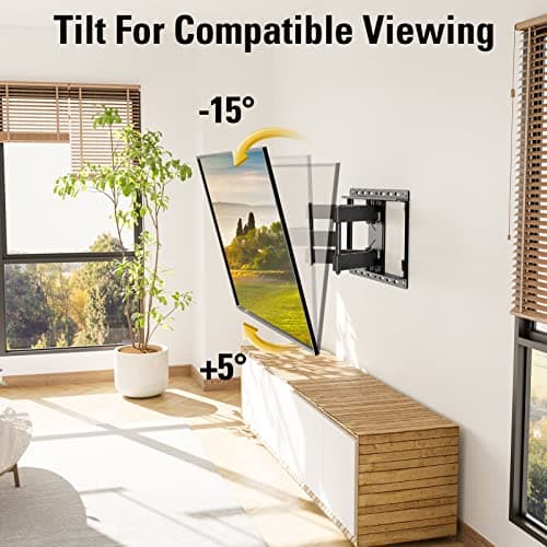 Mounting Dream TV Wall Mount for 32-70 Inch Television,Mount with Swivel and Tilt, Full Motion Bracket with Articulating Dual Arms, Fits 16inch Studs, Max VESA 400X400 mm, 99lbs, MD2380 — view 2