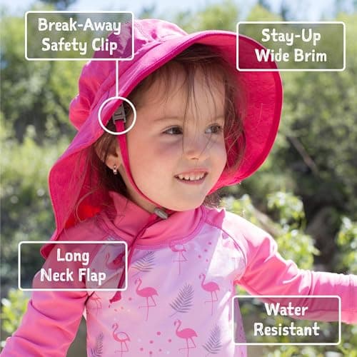 Jan & Jul Summer Xplorer Swim Hats for Toddler Boys with Wide Brim (M: 6-24 Months, Wheat) — view 2