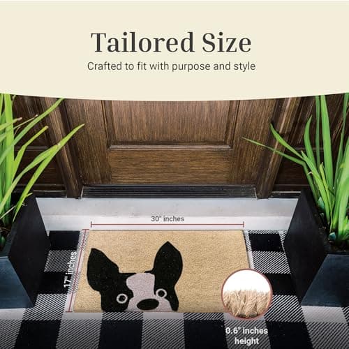 THEODORE MAGNUS Dog Door Mat - Welcome Mat for Front Door with Non-Slip Backing - Durable Doormat - Perfect for Outside Entrance Matt - Outdoor/Indoor - French Bulldog - 17" x 30" — view 3