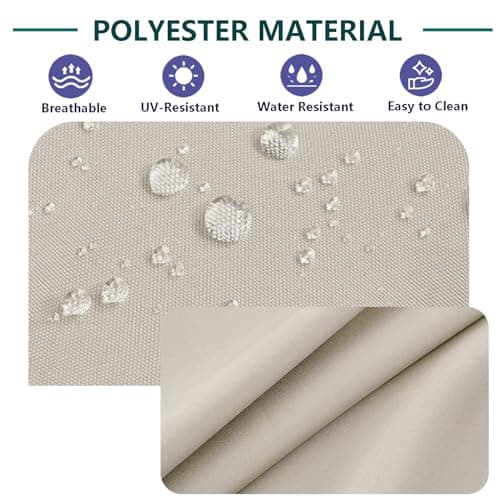 FLYMEI Patio Cushion Covers 24x24x4 Waterproof Outdoor Cushion Cover Replacement 4Packs Outdoor Seat Cushion Slipcover for Rattan Chair Sofa, Apricot — view 2