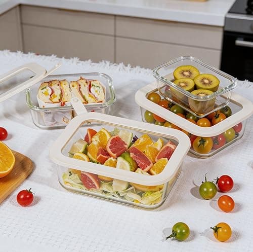 Urban Green Glass Food Storage Containers with Glass Lids, Microwave Safe Food Container Set, Aitight Meal Prep Container Set, LeakProof, 100% Plastic Free, 4 Pack — view 6