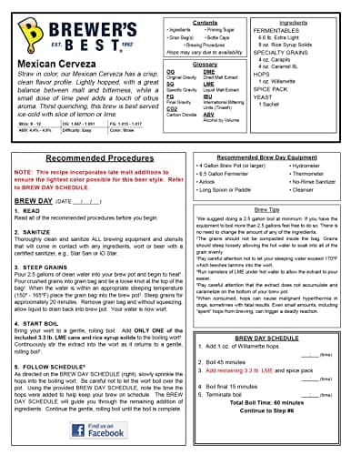 Brewer's Best COMINHKPR140116 Home Brew Beer Ingredient Kit, 5 gal (Mexican Cerveza) — view 2